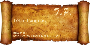 Tóth Pongrác névjegykártya