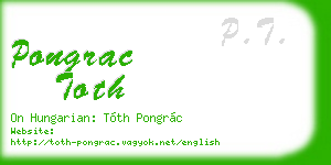pongrac toth business card